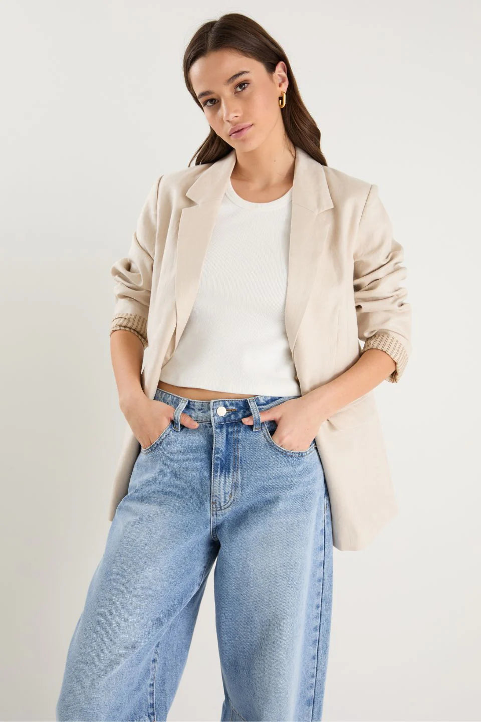 Pillar Cream Linen Blazer