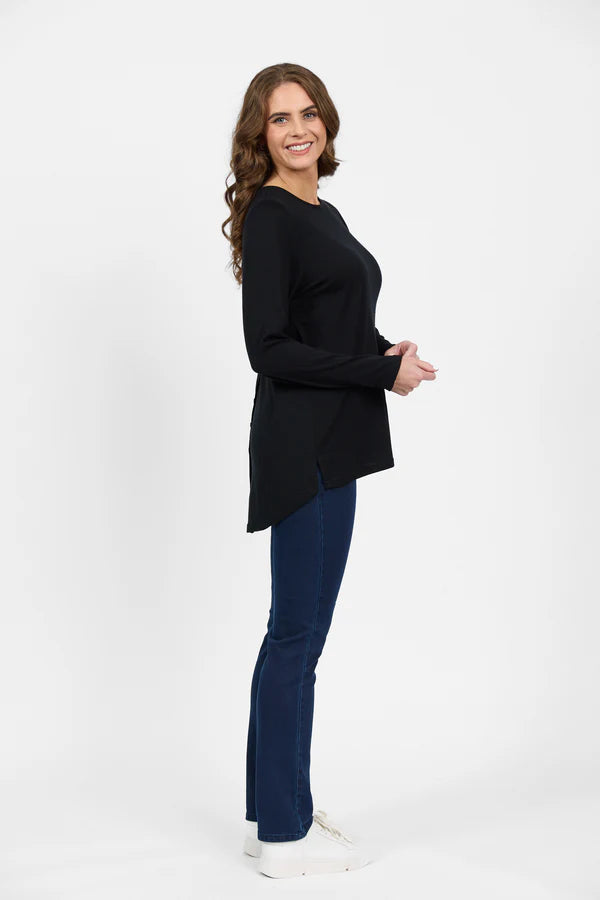 Merino Long Sleeve Top black