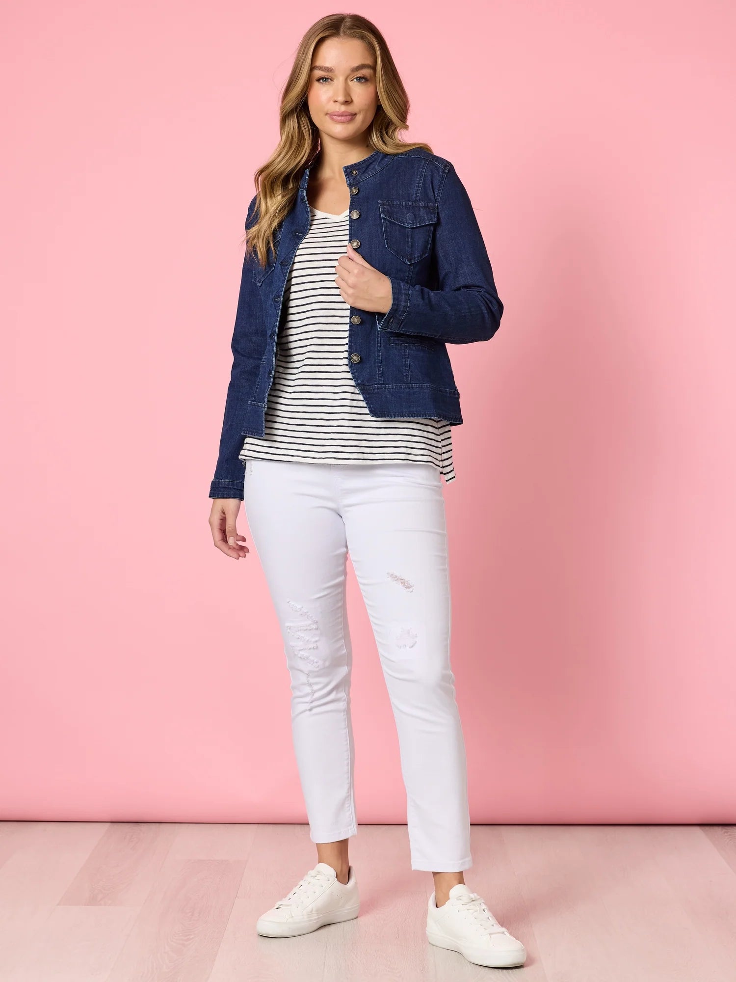 City Stripe Tee Navy/Ivory