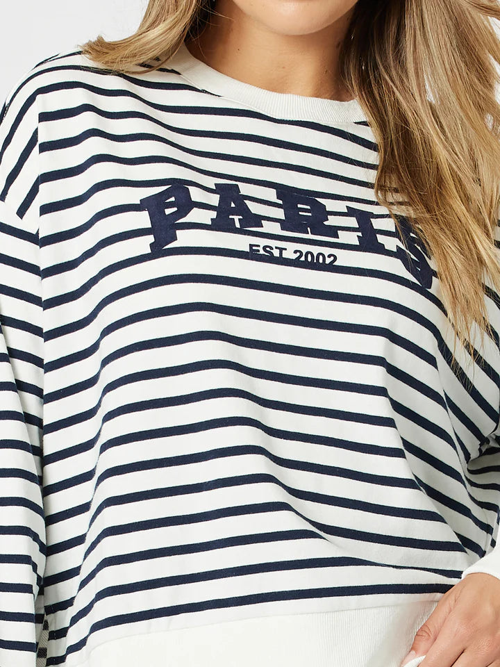 Paris Stripe Sweatshirt