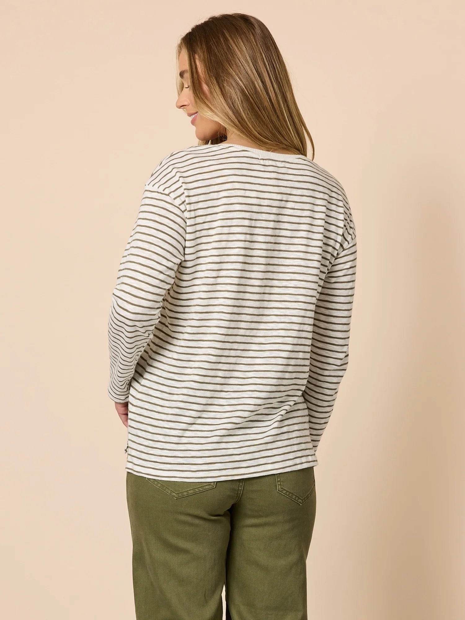 City Stripe Tee Khaki/Ivory