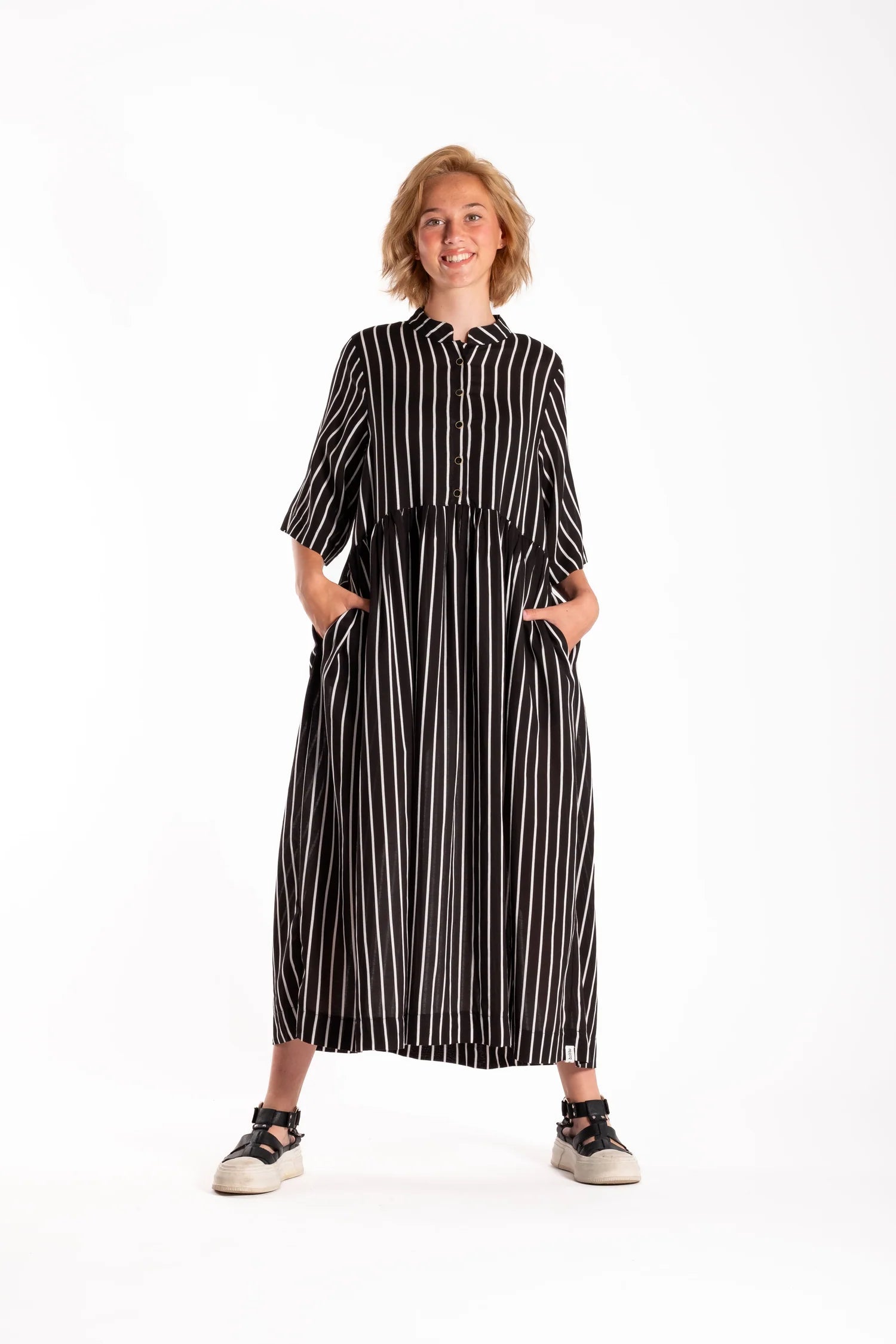 Brylee Dress Black Stripe