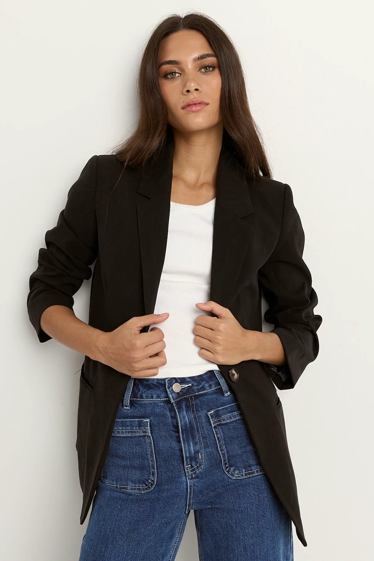 Atlantic Black Lyocell Cotton Blazer