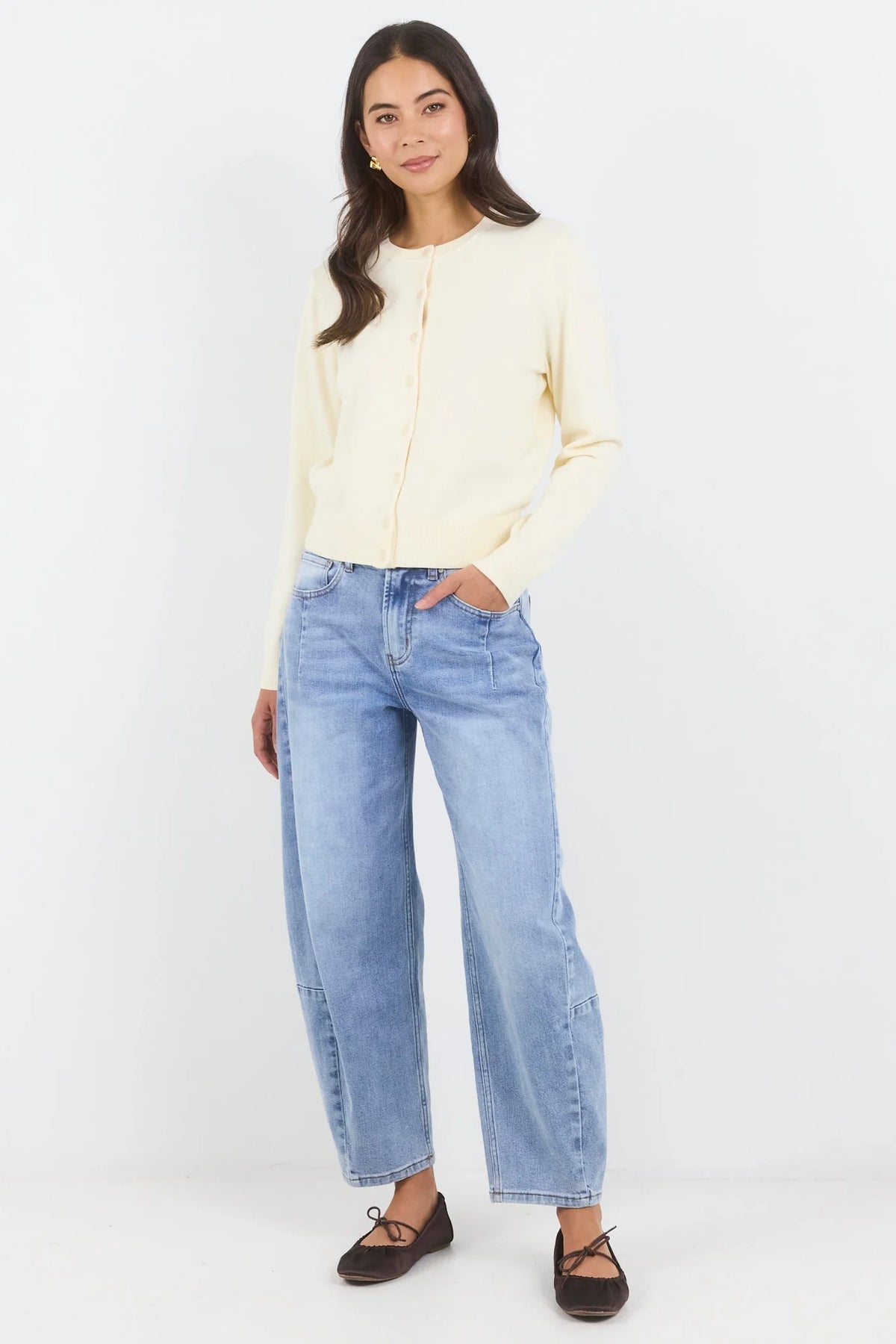 Autograph butter soft fine gauge crew neck cardi