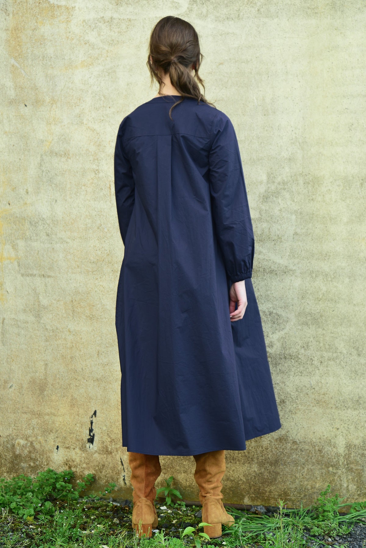 Shirred Space Dress Navy