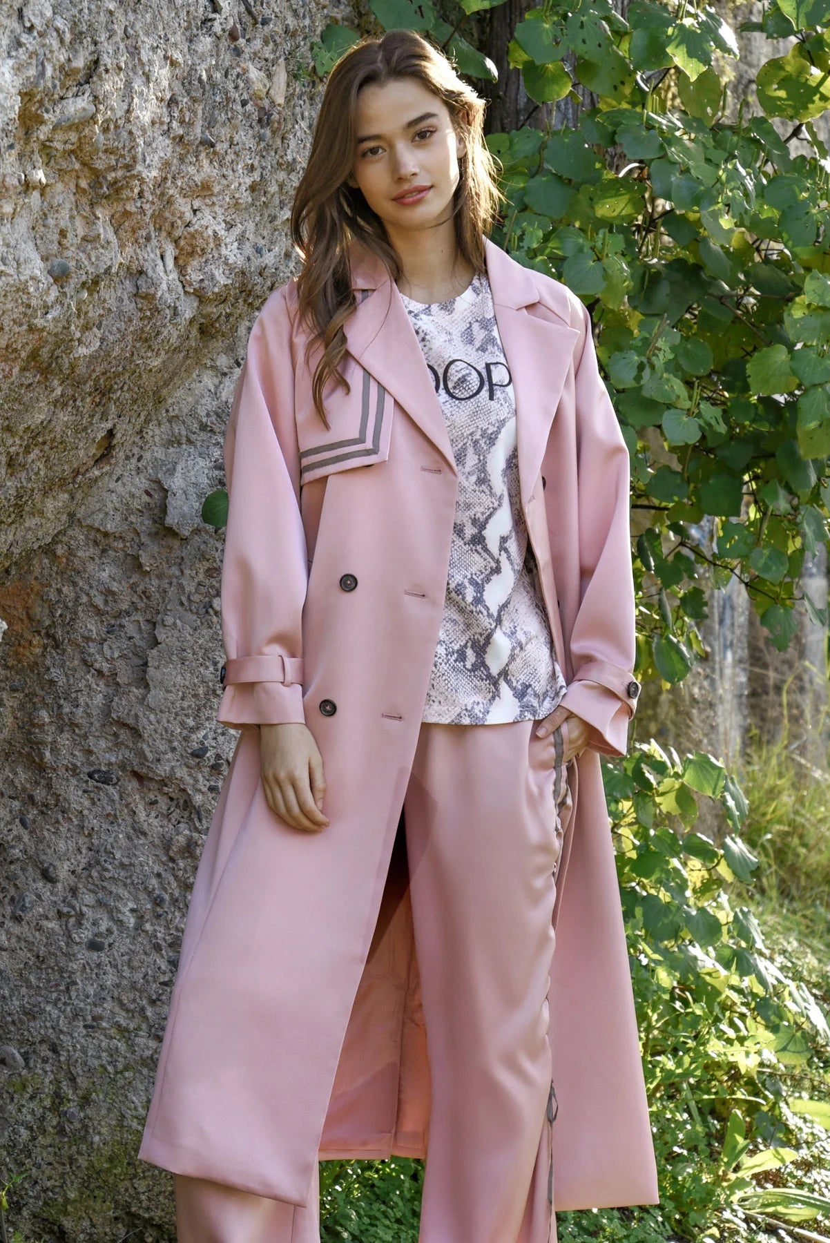 Trench Connection Coat Pink