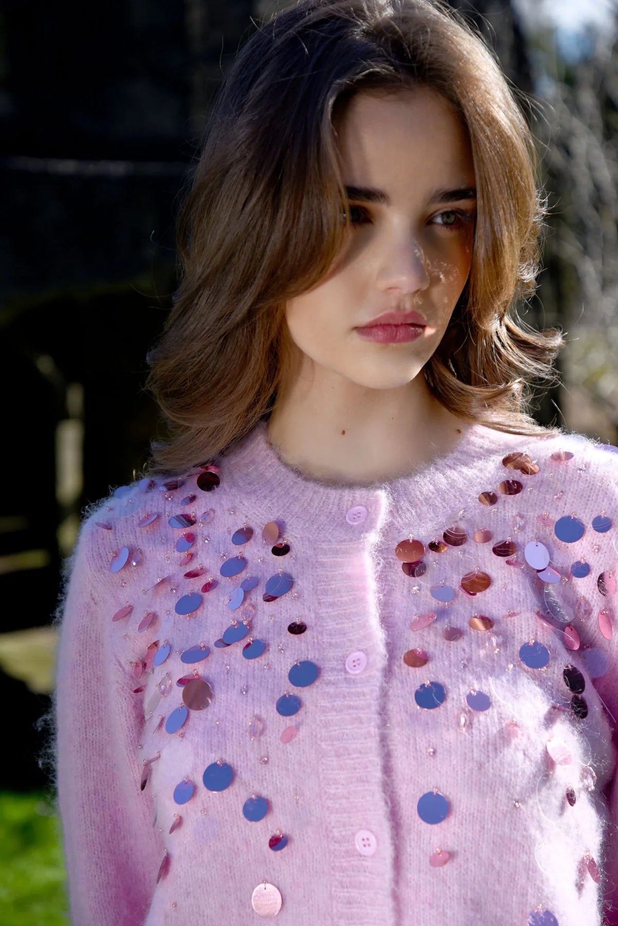 Cardi-Bling Cardigan Pink