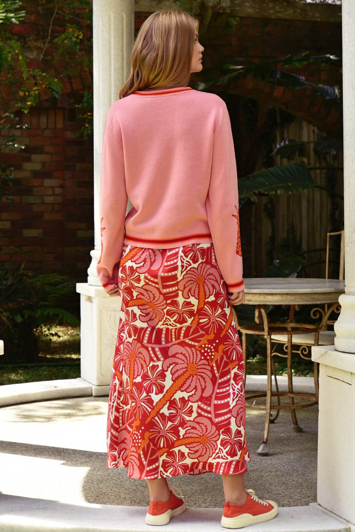 Bias The Way Skirt Red & Pink