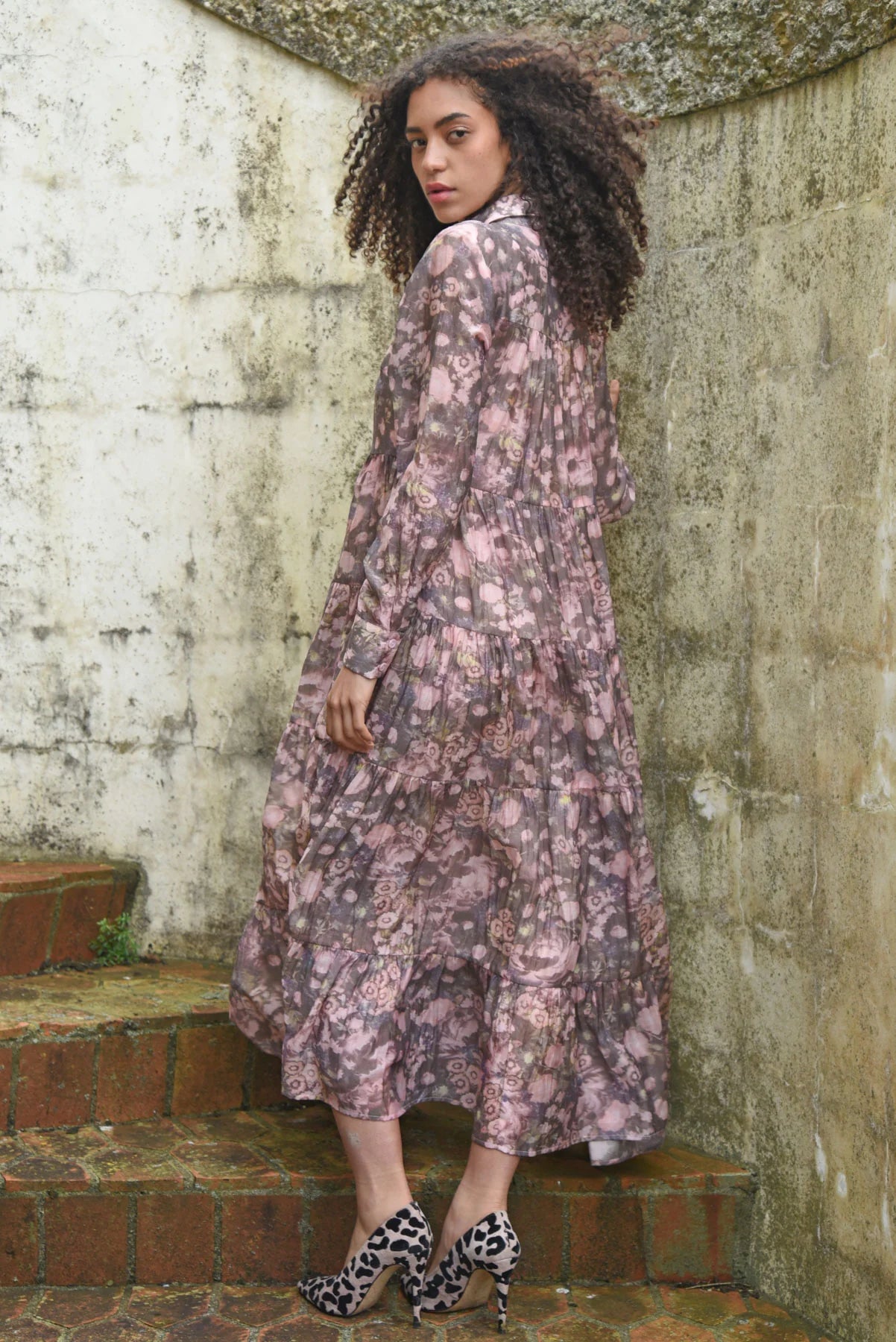 Sun & The Swoon Dress- Pink&Grey