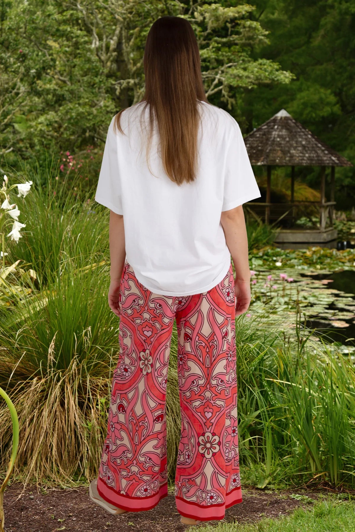 Take Your Lead Pant Pink Border
