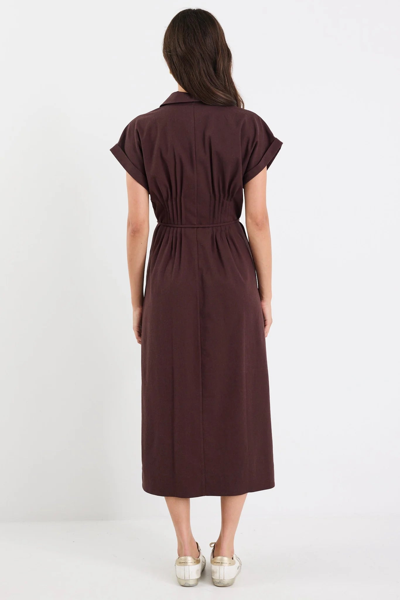 Carriage Chocolate Midi Shirt Dress