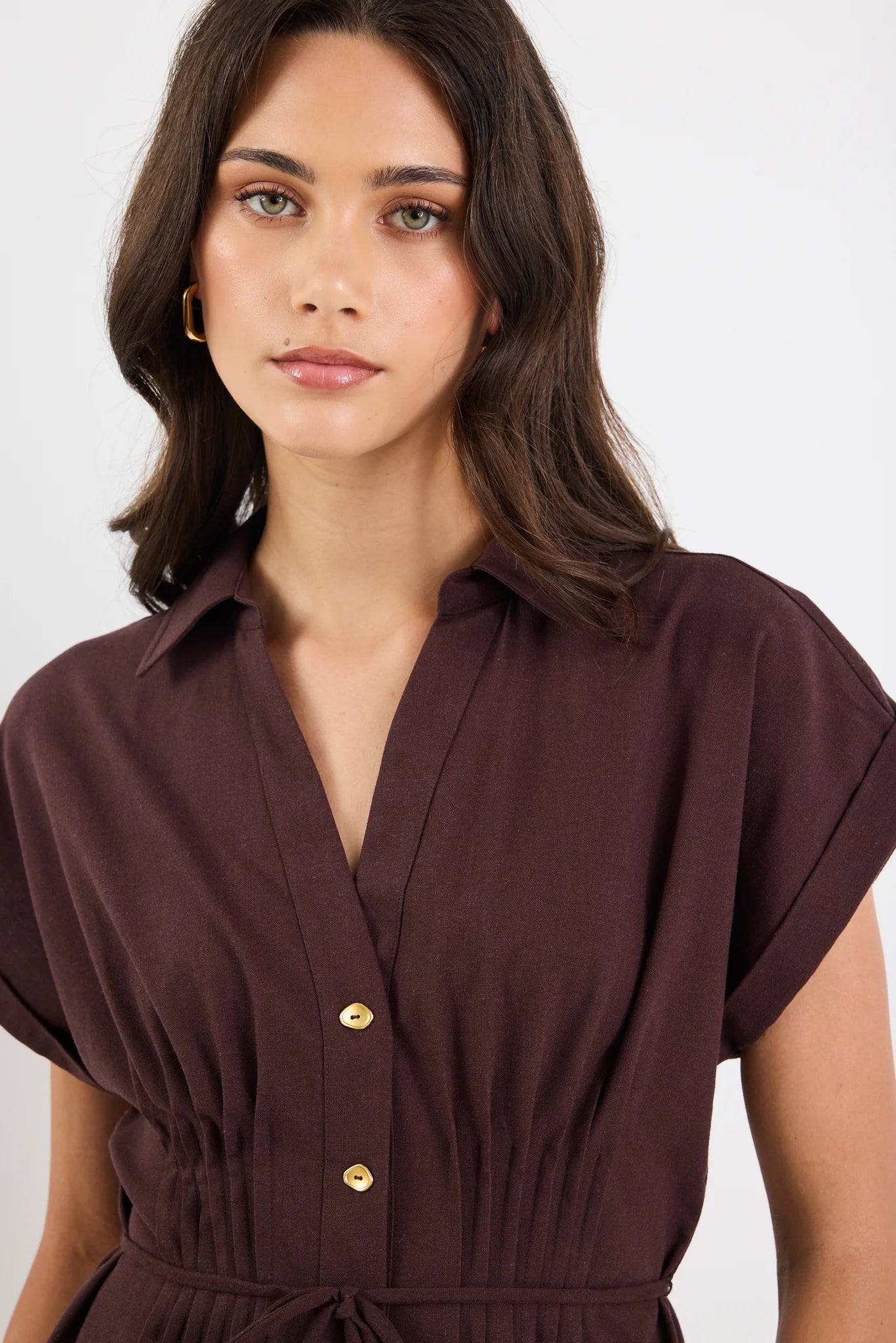 Carriage Chocolate Midi Shirt Dress