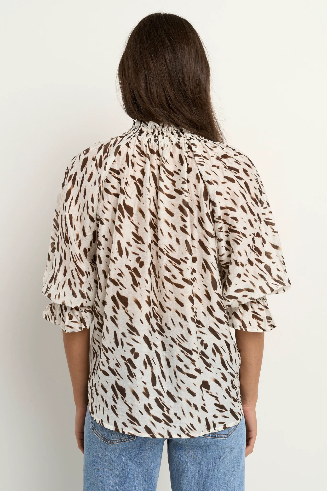 Certainty White Chocolate Animal Shirred Top