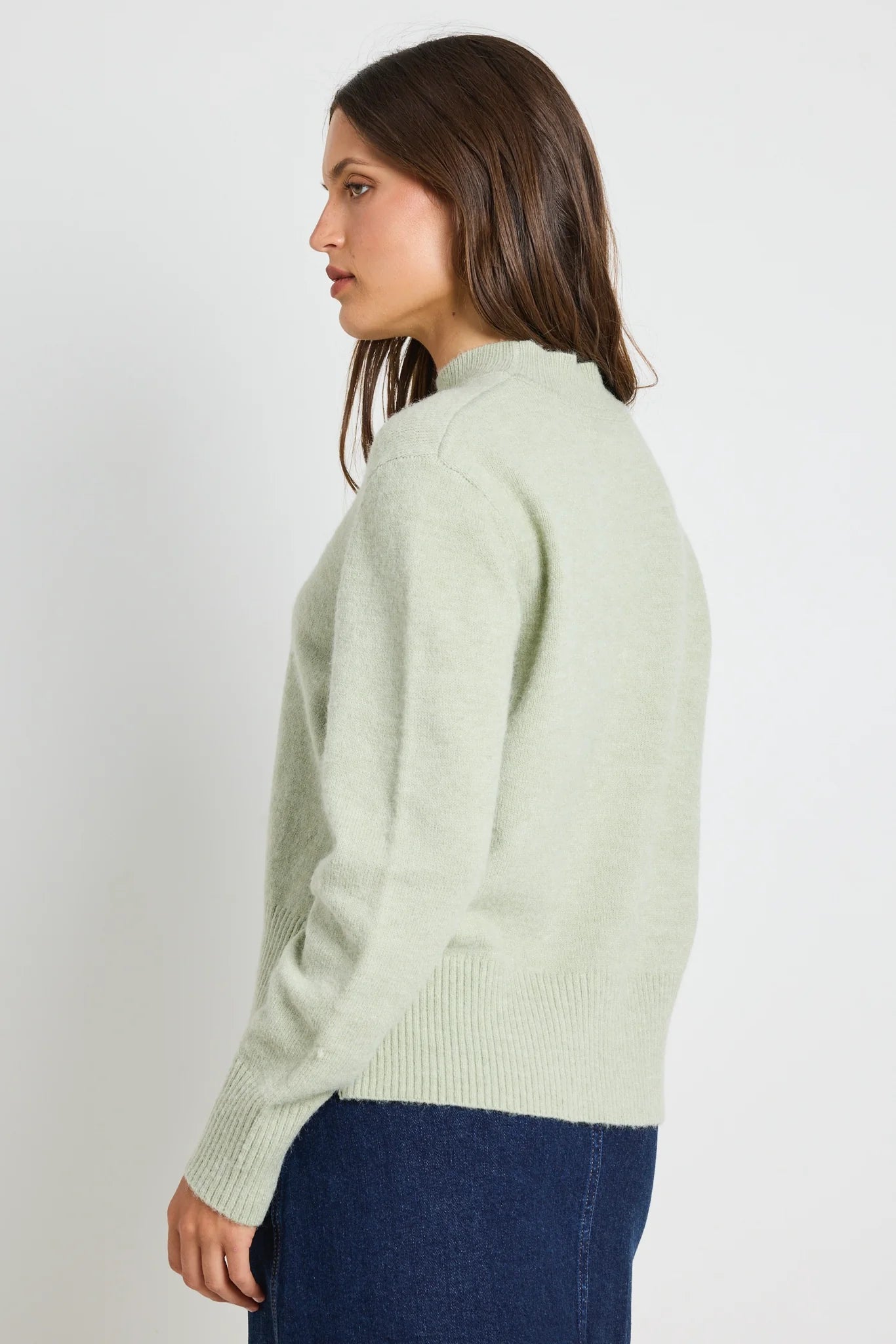 Cloud Sage Funnel Neck Jumper