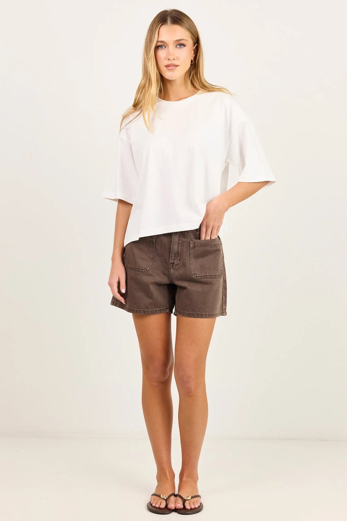 Significant mocha pocket front shorts