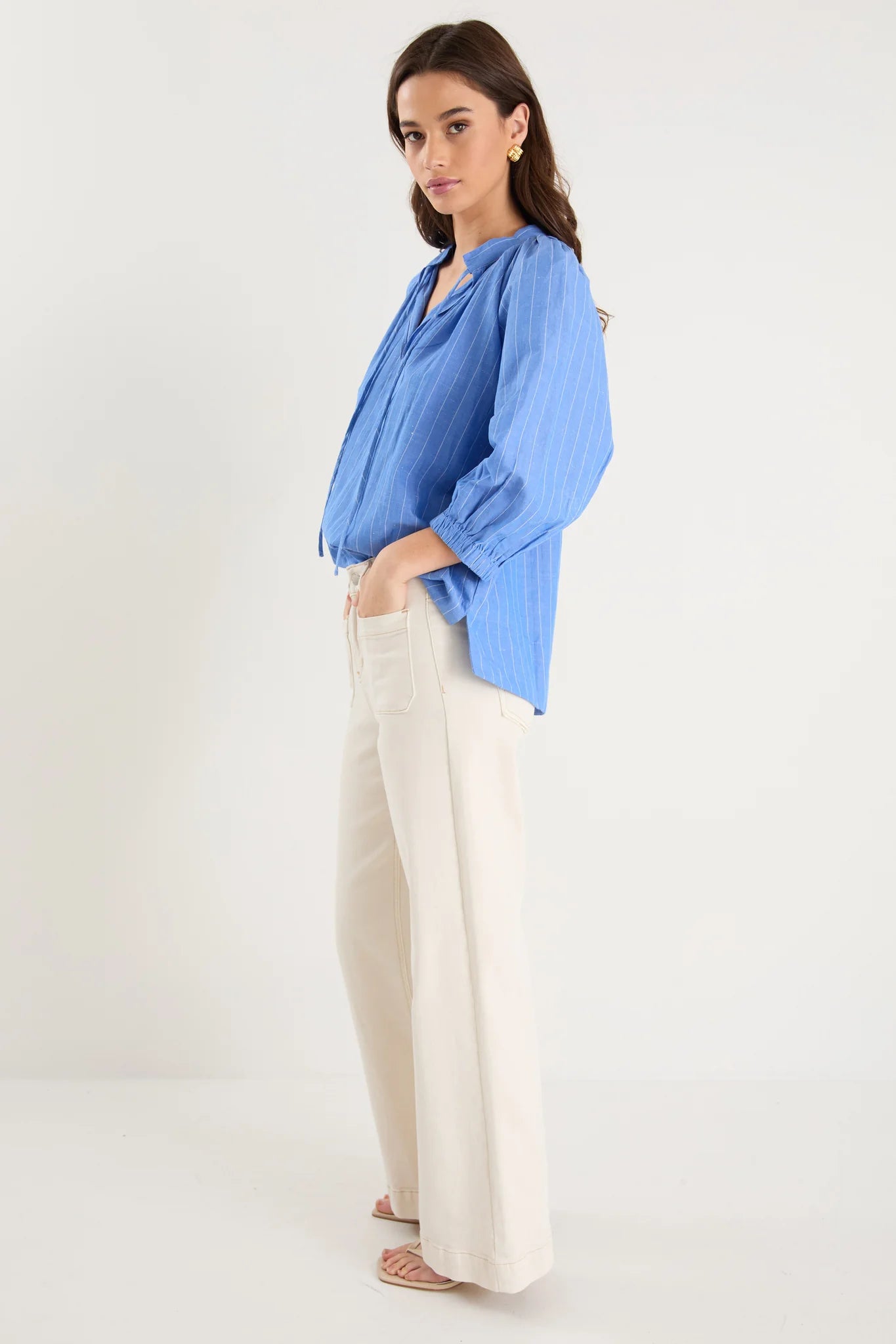 Compliment French blue stripe top