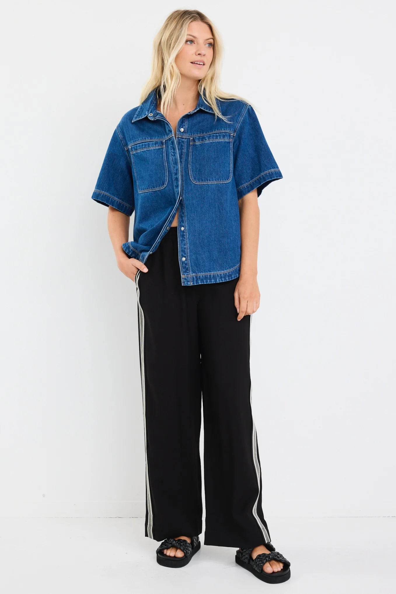 Crucial Storm Blue Denim Shacket
