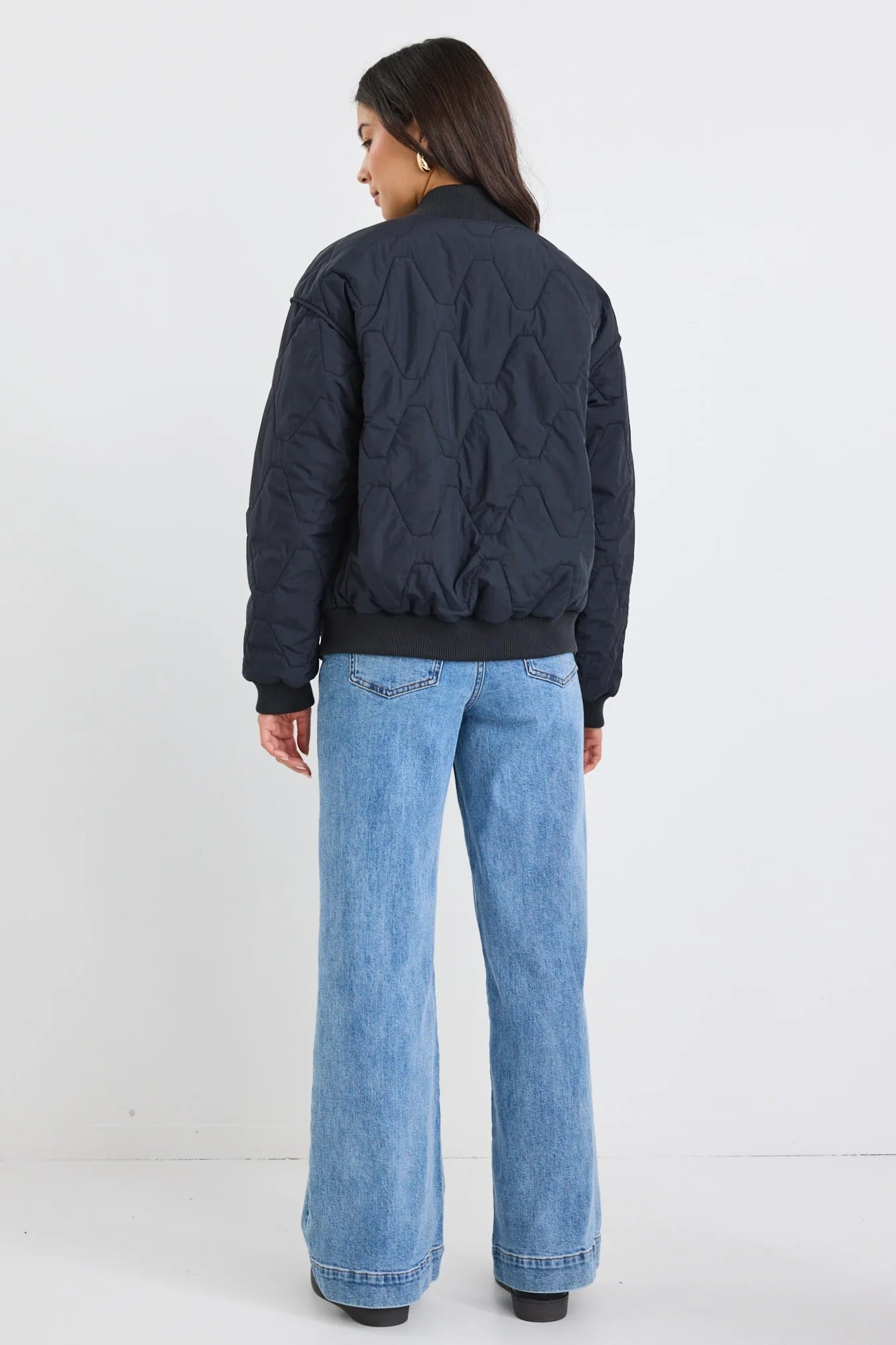 Division Black Puffer Bomber Jacket