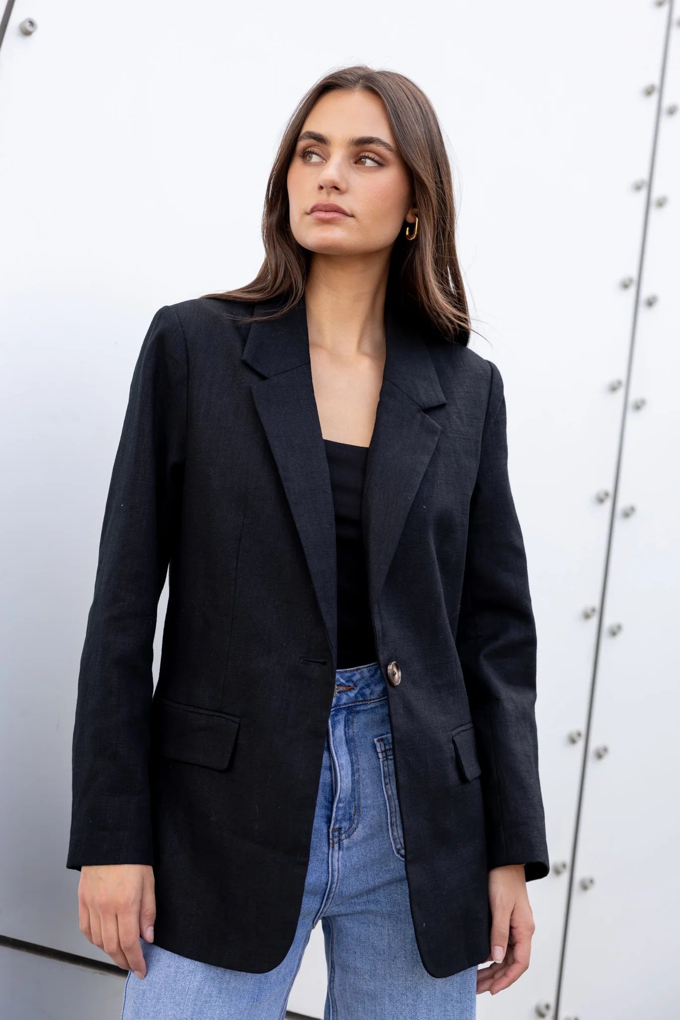 Dock Black Ramie Blazer