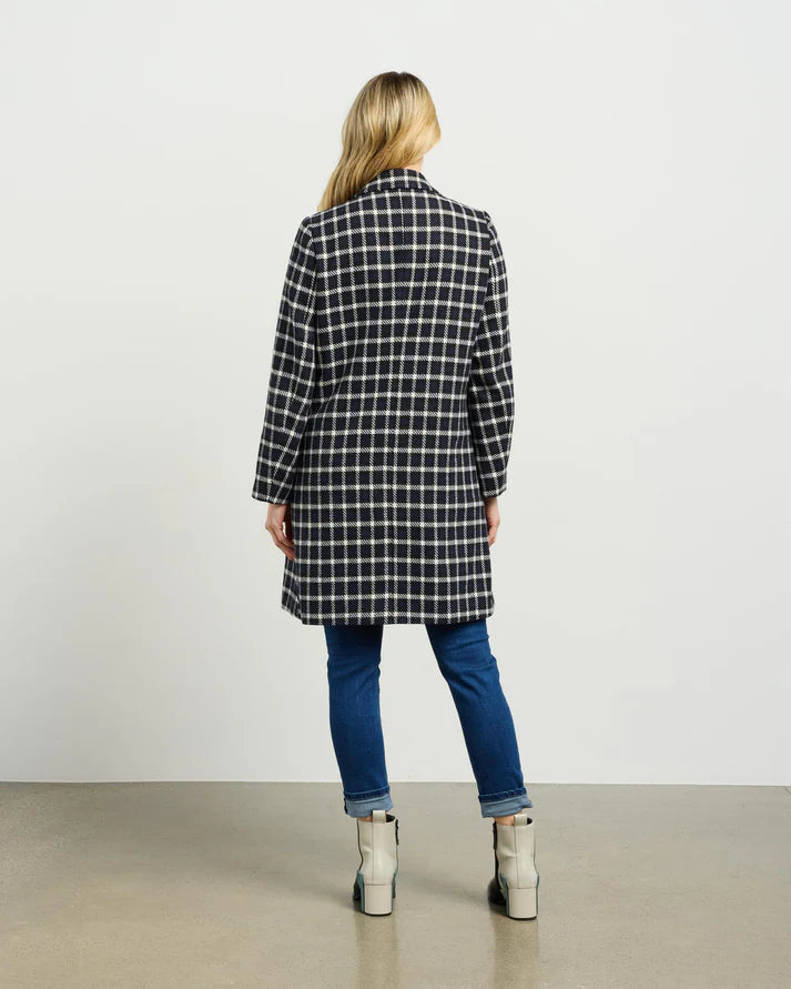 Ezra Coat Blue Black Plaid