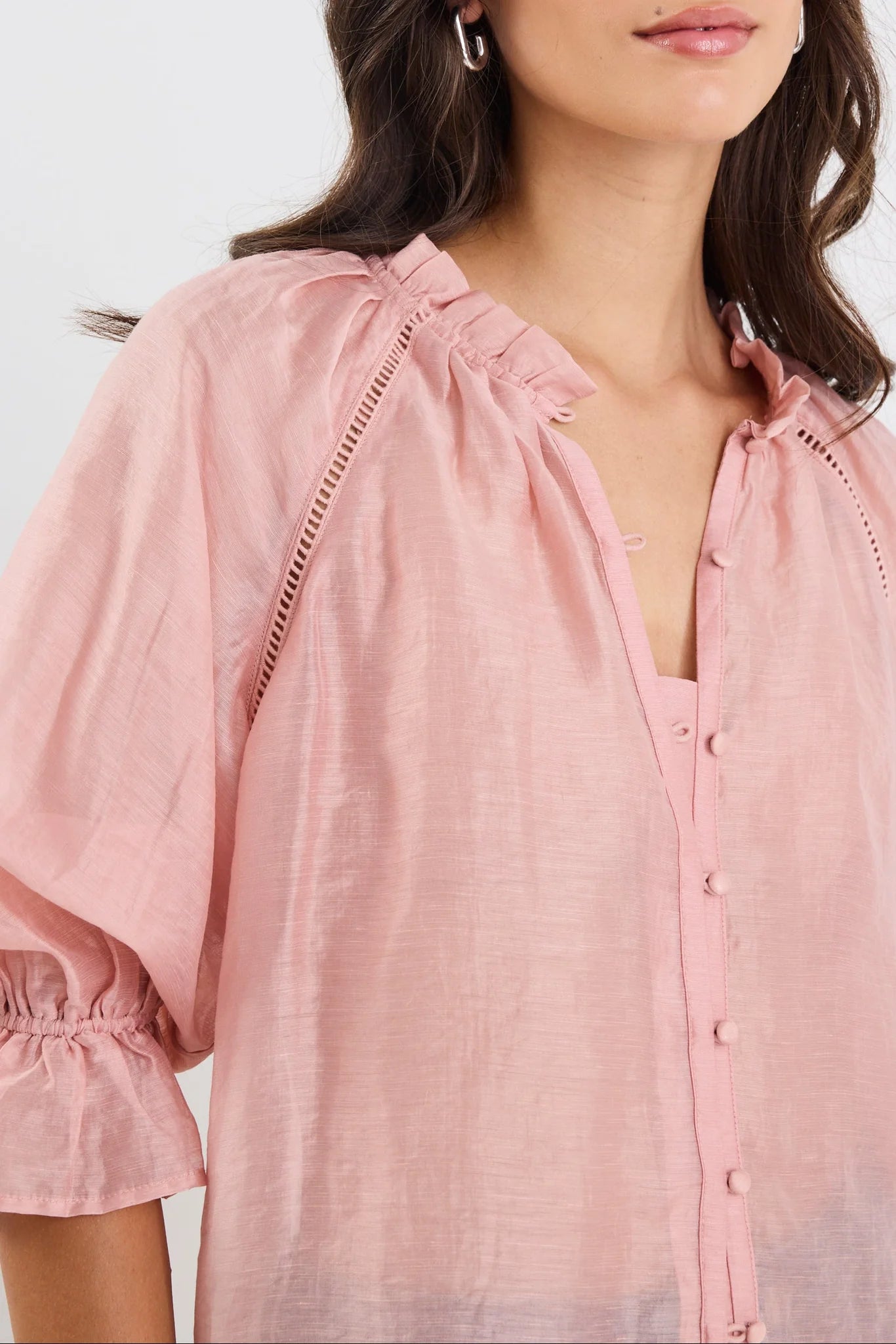Encounter Blush Textured Button front top