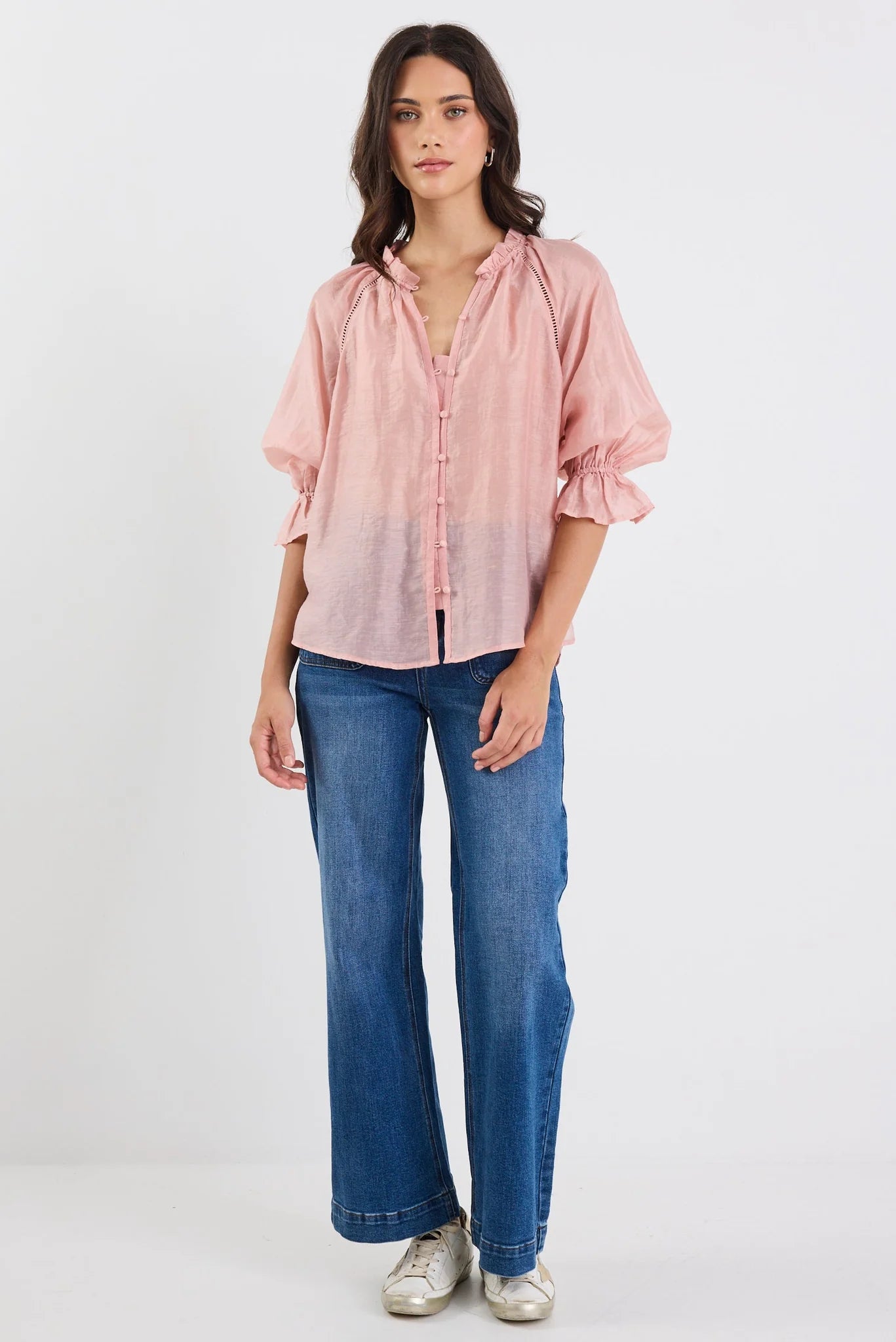 Encounter Blush Textured Button front top