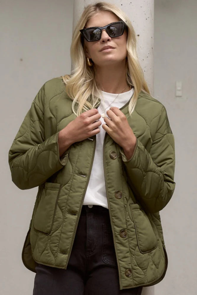 Peak khaki oversized shell jacket