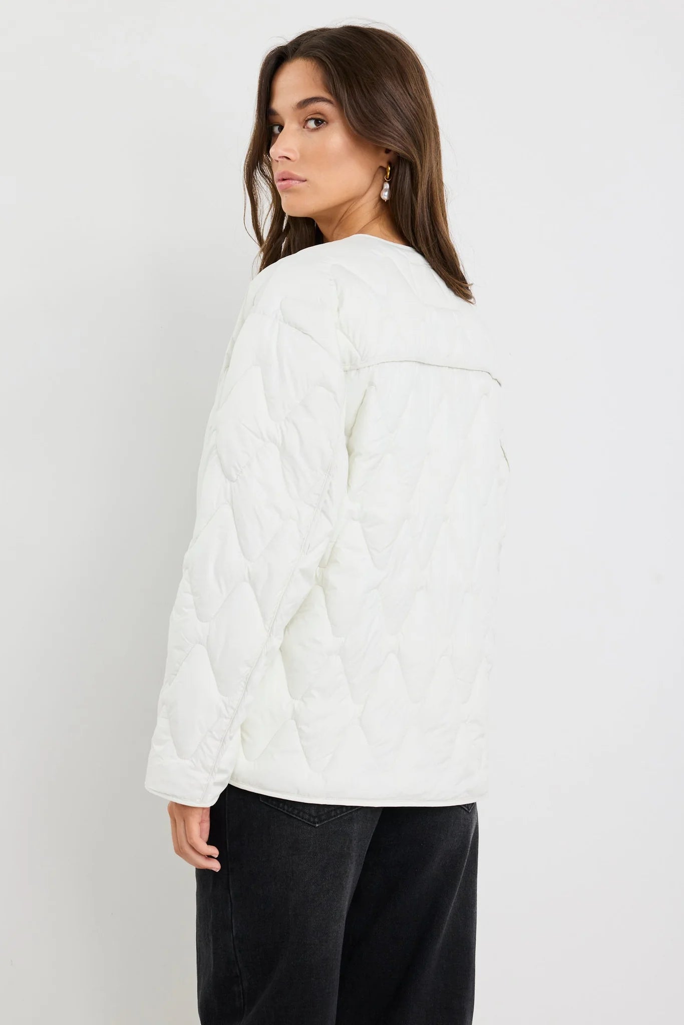 Frankly Ecru Boxy Puffer Jacket