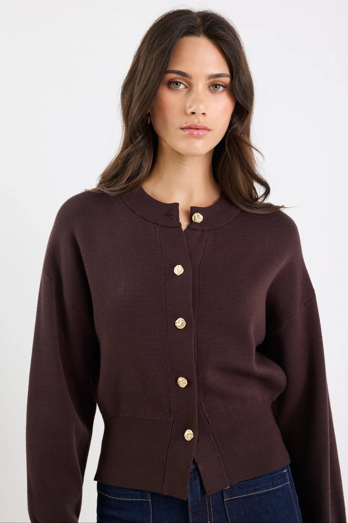 Hallmark Chocolate Crewneck Cardigan