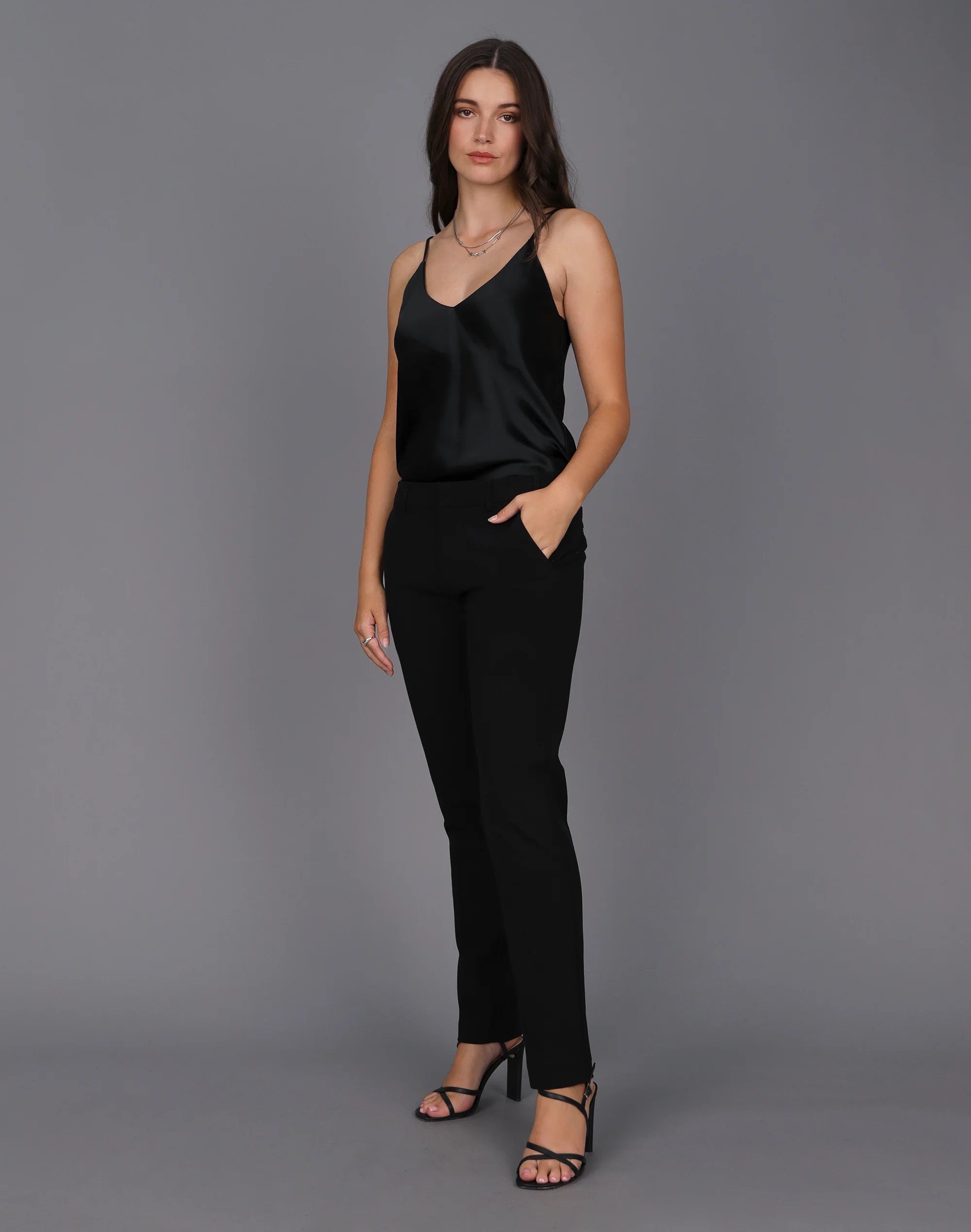 Liquid Satin Cami Black