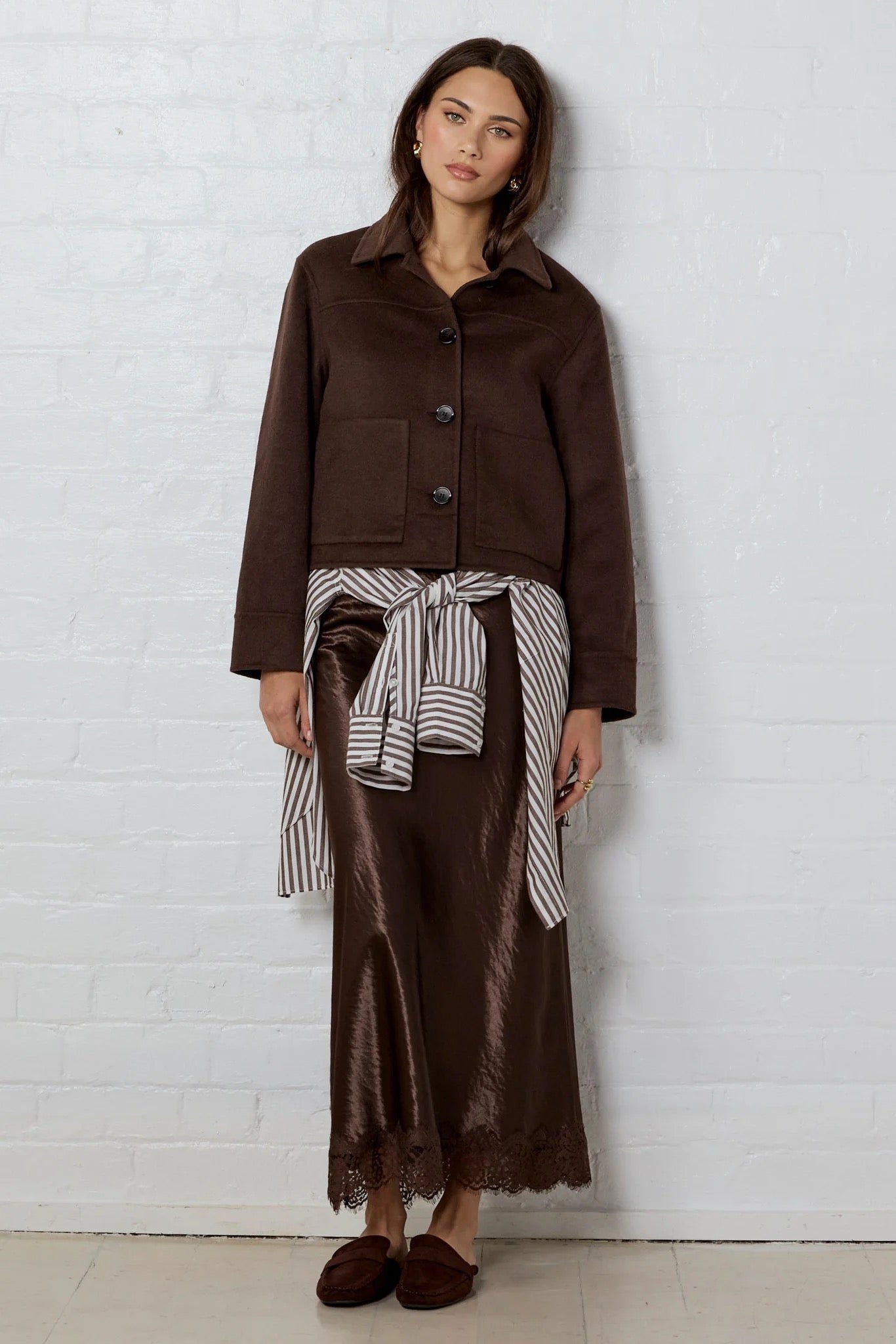 Ranger Chocolate Marie Wool Blend Soft Jacket