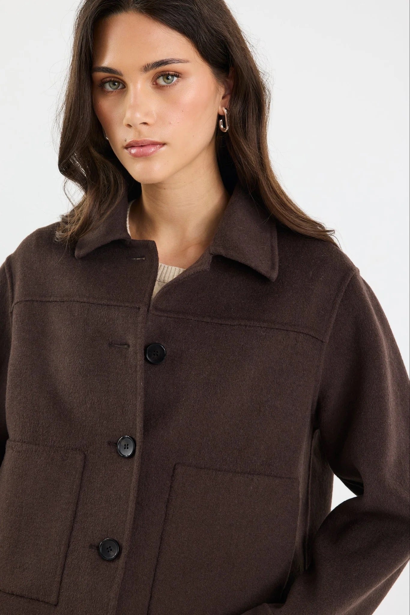 Ranger Chocolate Marie Wool Blend Soft Jacket