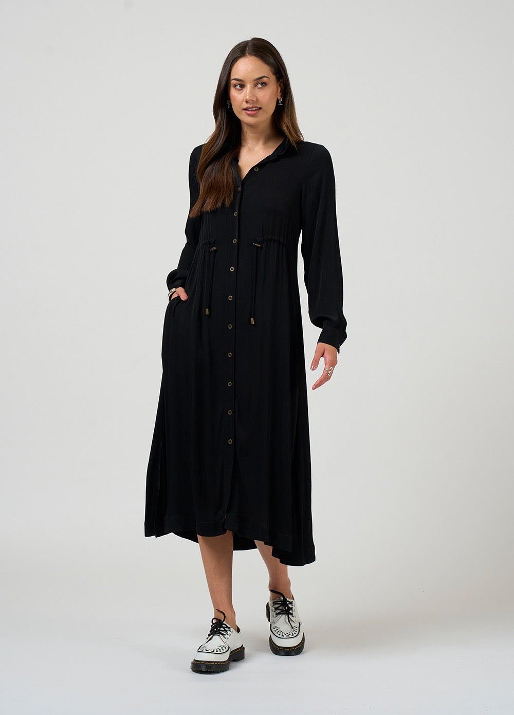 Sequence Shirt Dress Black