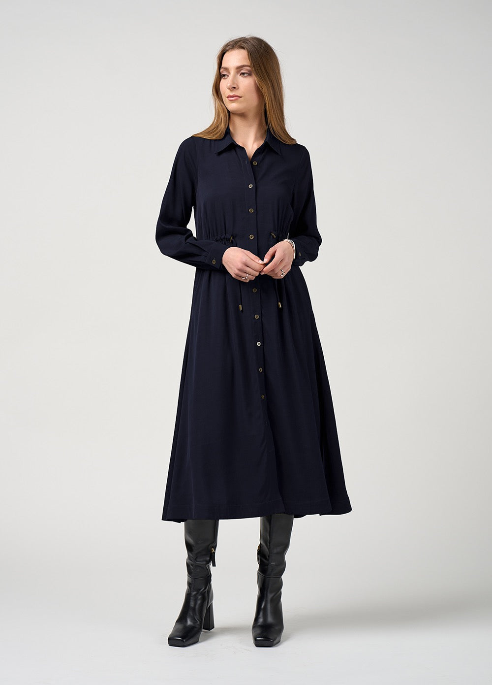 Sequence Shirt Dress Black