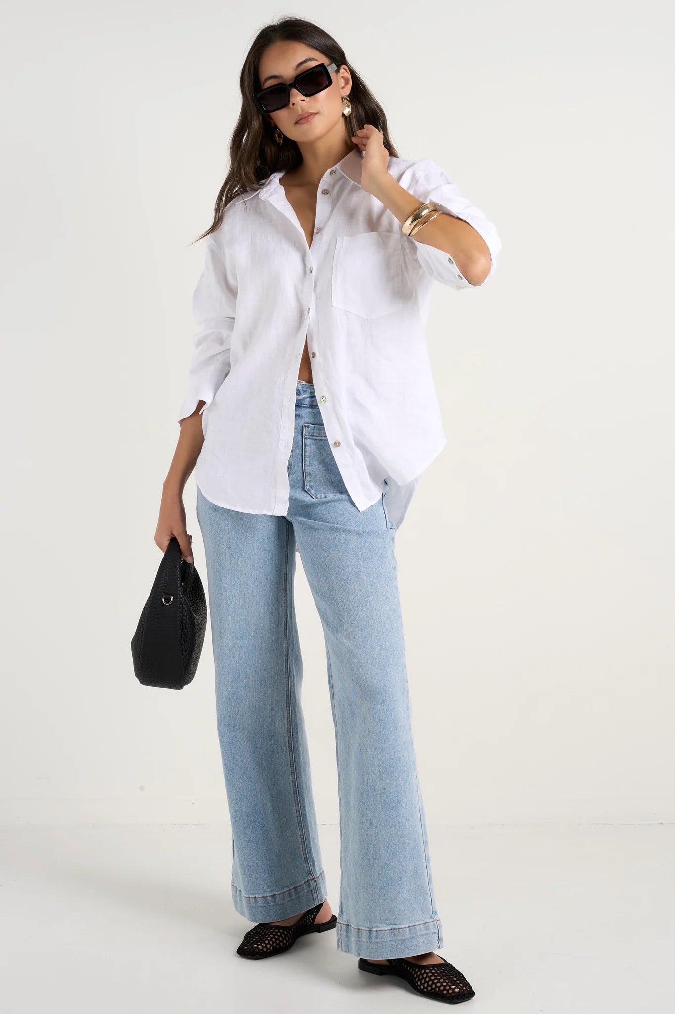 Optimum White Linen Oversized Shirt