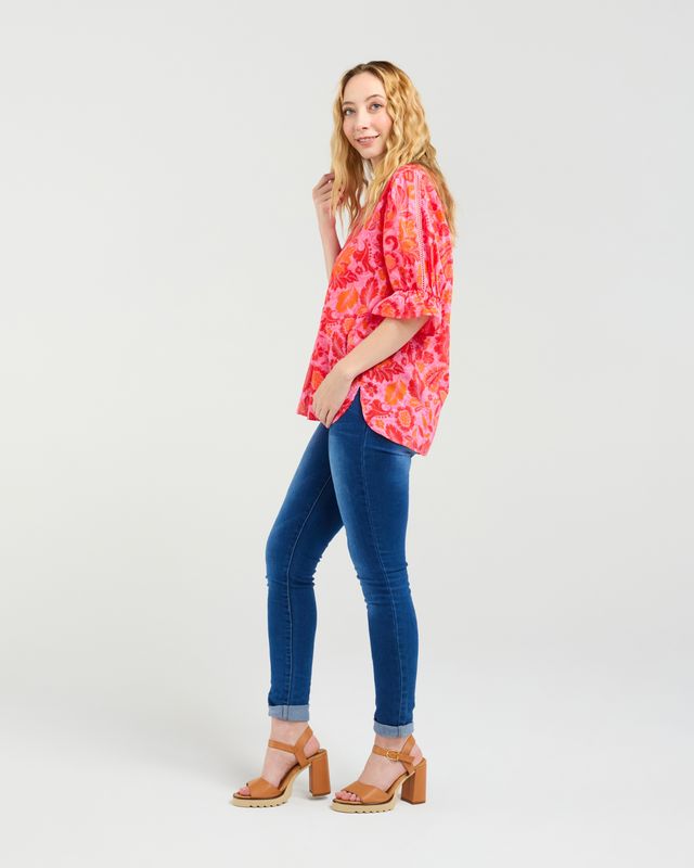 Sadie Top Abstract Blush