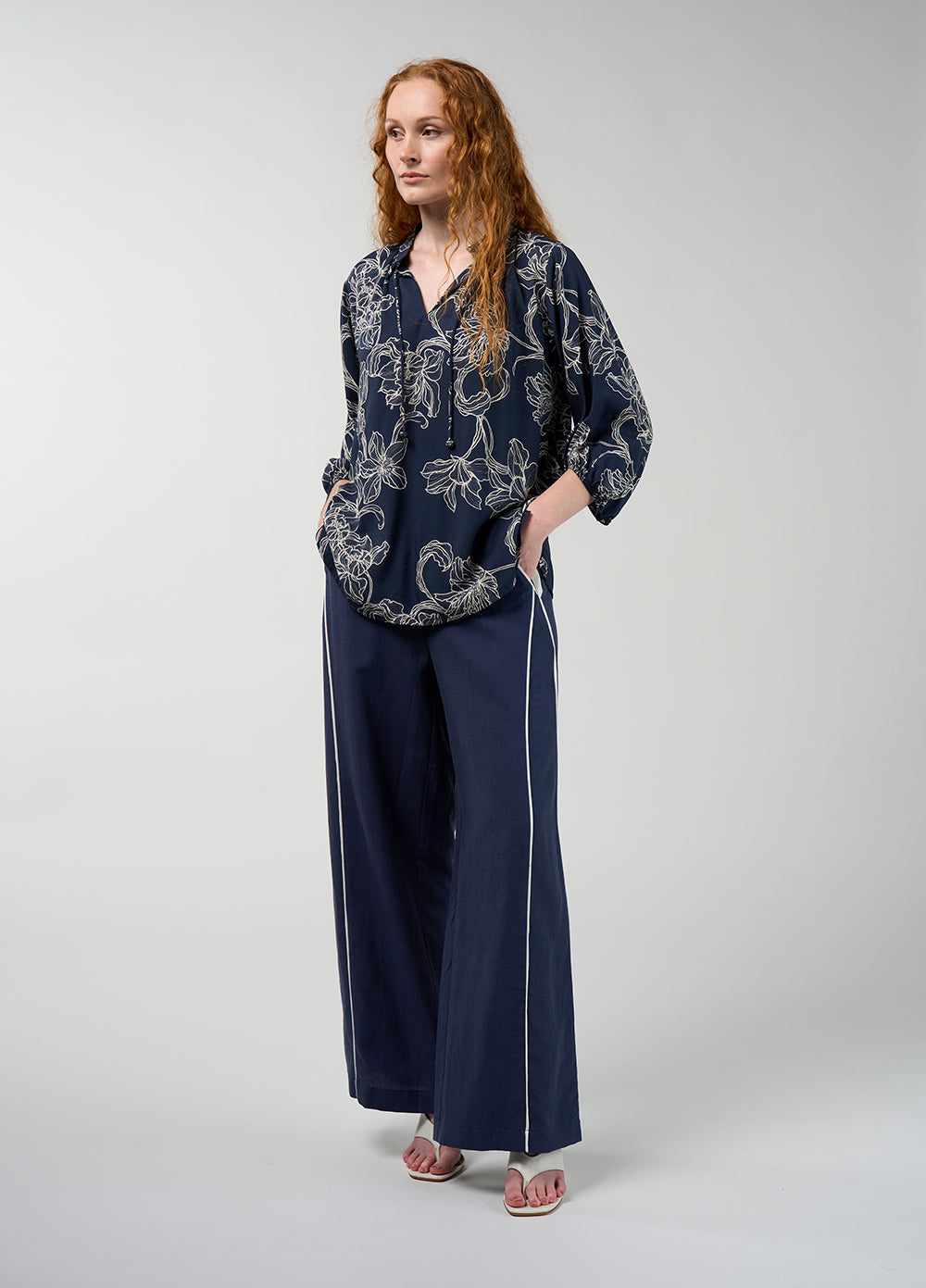 Blueprint Blouse Navy Multi