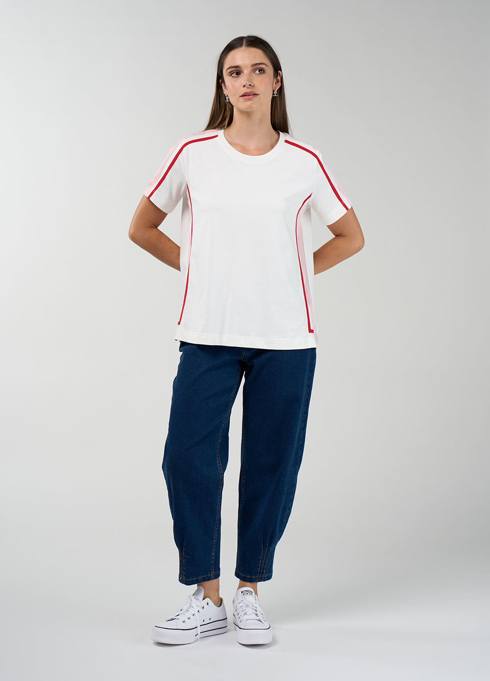 Contour tee white-blush