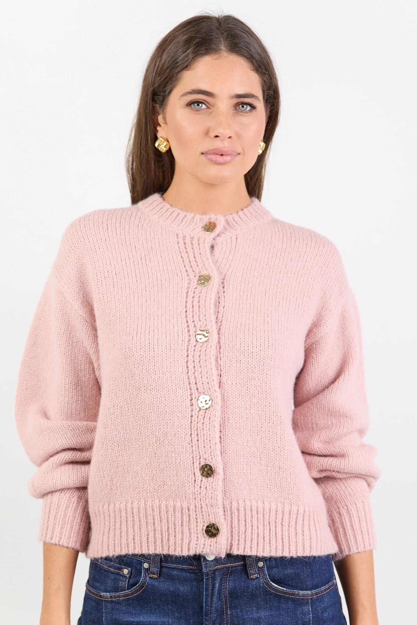 Mirage Blush Fluffy Crewneck Cardi
