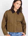 Newcomer mocha barn cord collar jacket