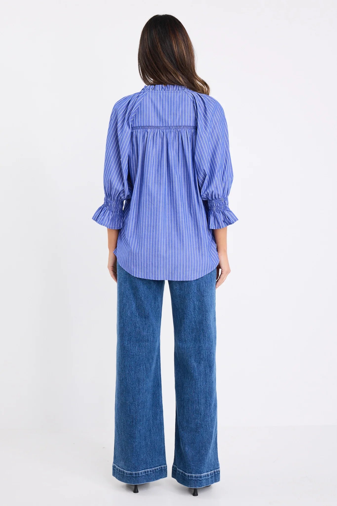 Noetic Dark Blue Stripe Blouse