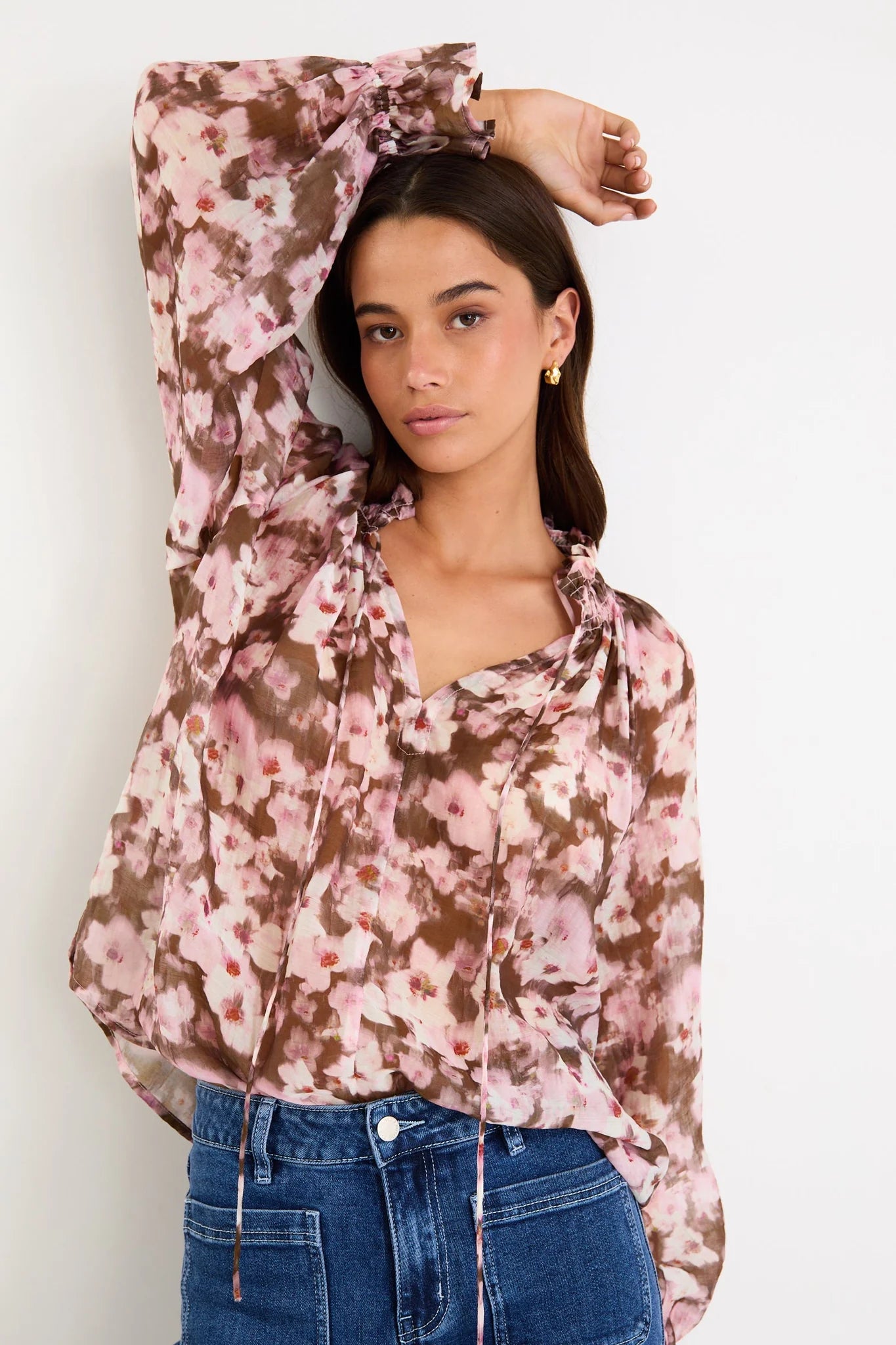 Odyssey Blush Chocolate Floral Top