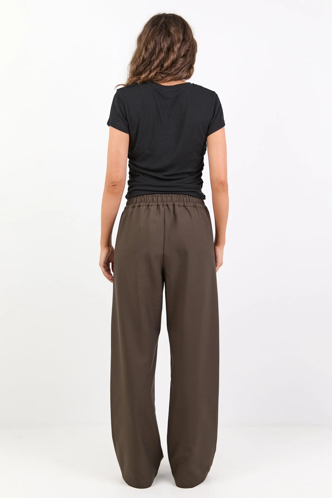 Instinctive dark chocolate wide leg pant