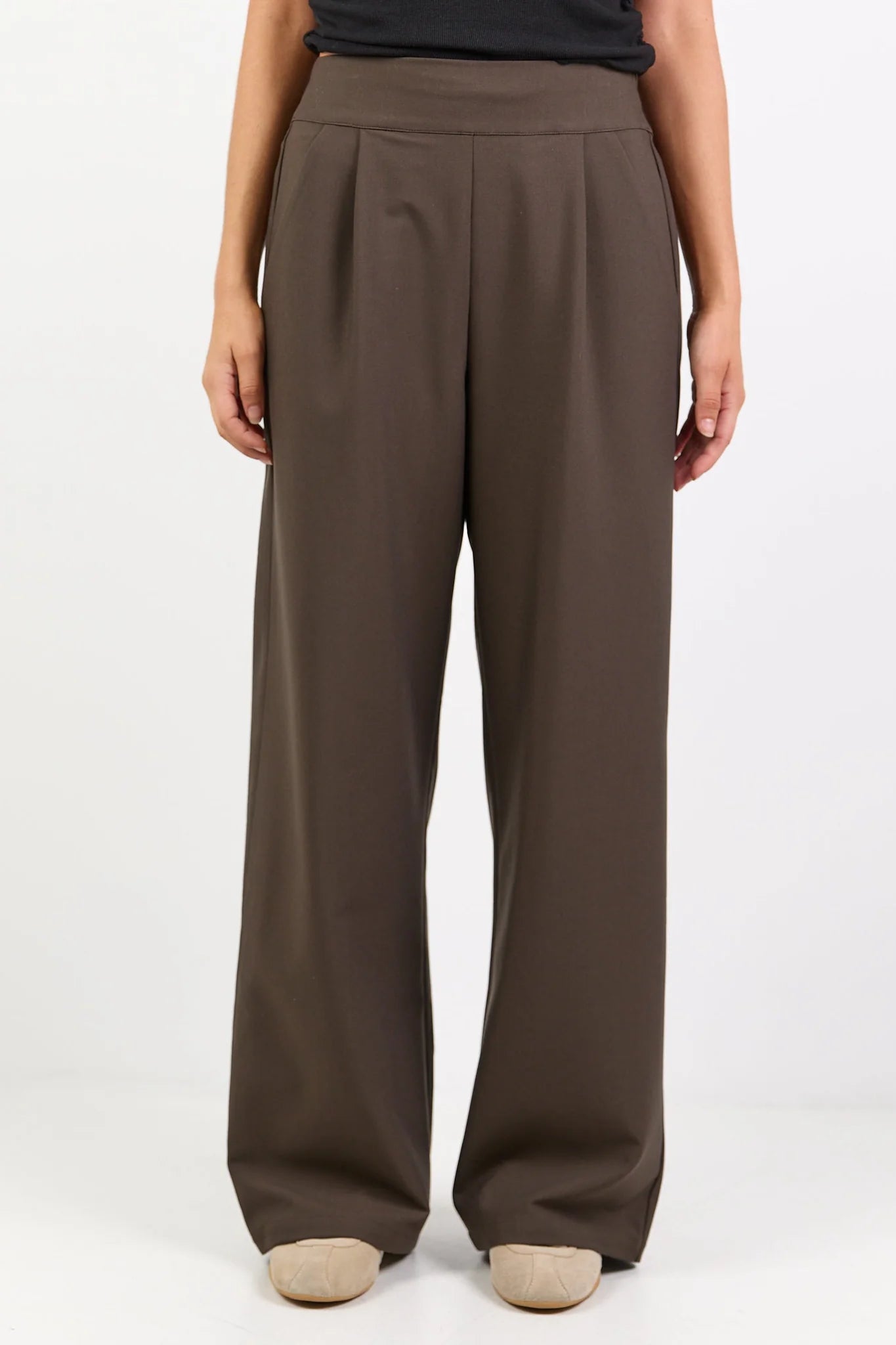 Instinctive dark chocolate wide leg pant