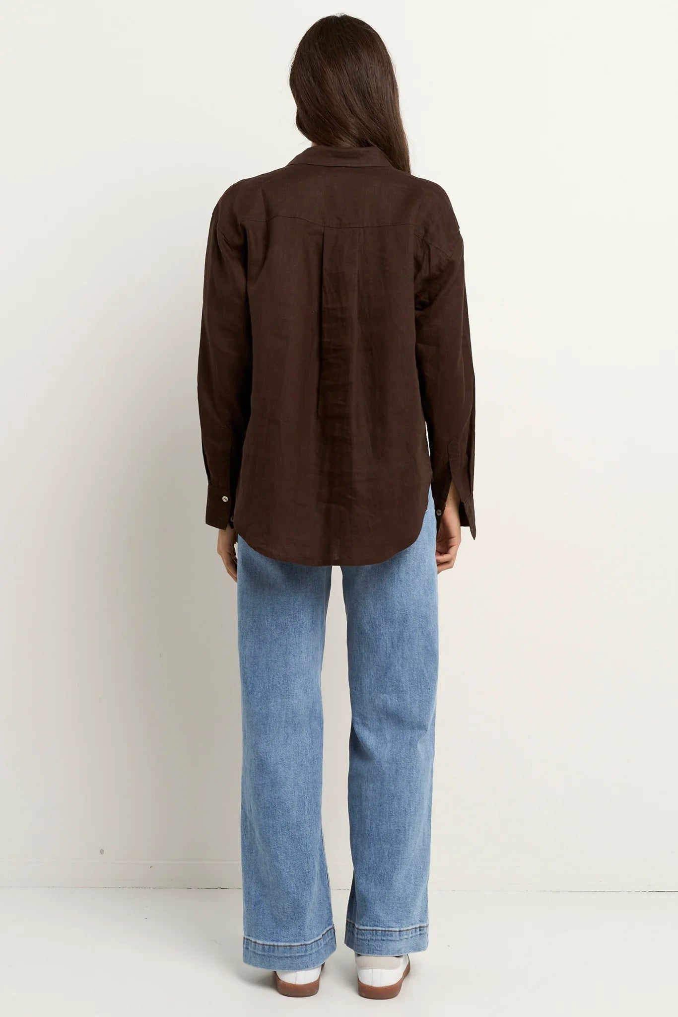 Optimum Chocolate Linen Oversized Shirt