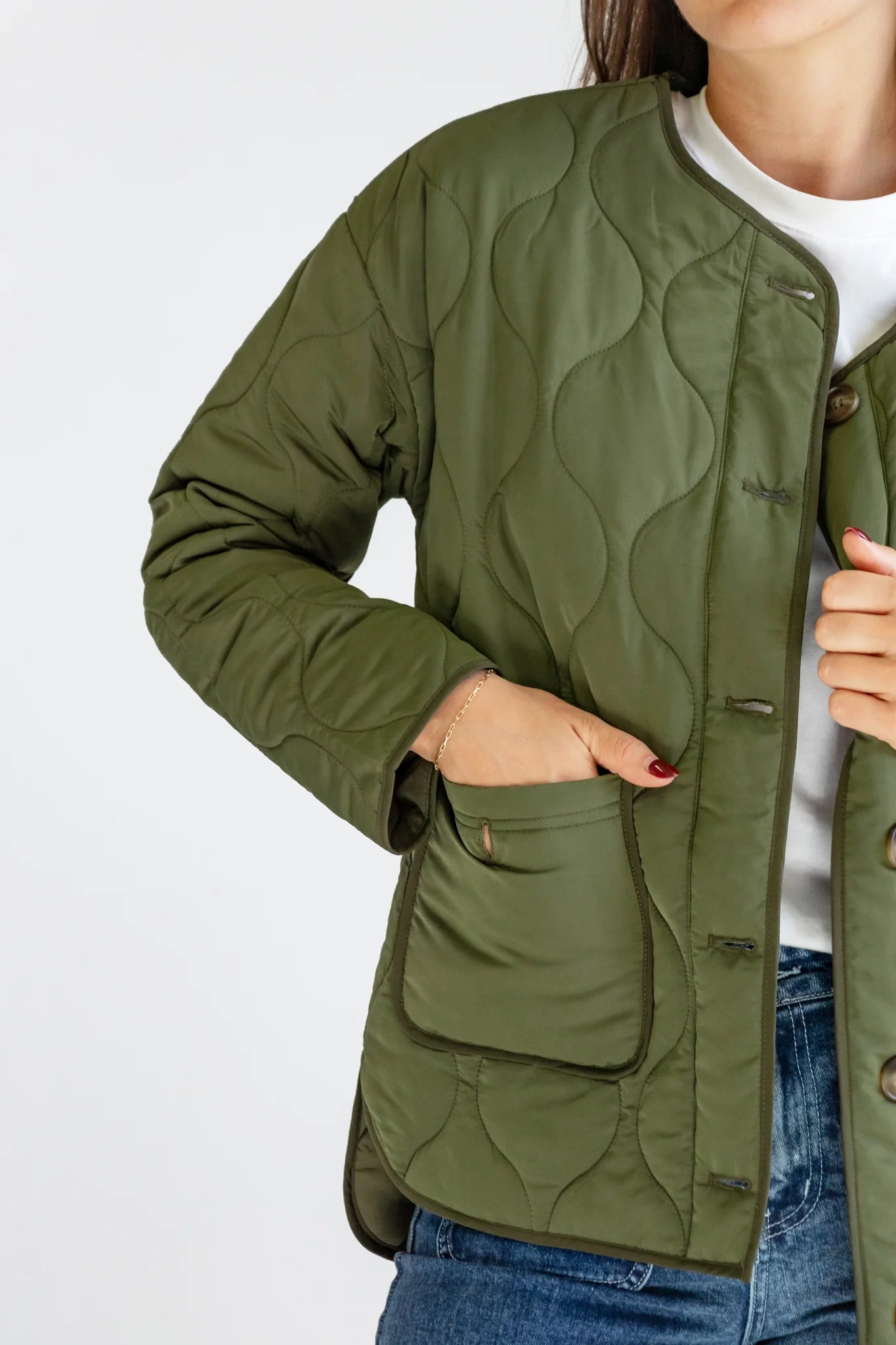 Peak khaki oversized shell jacket