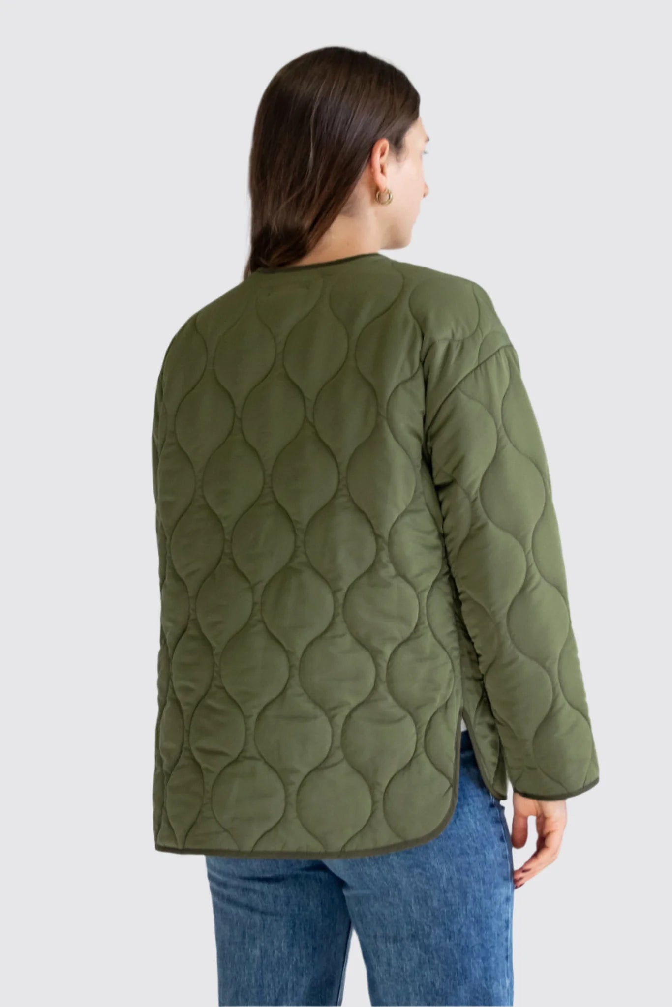 Peak khaki oversized shell jacket