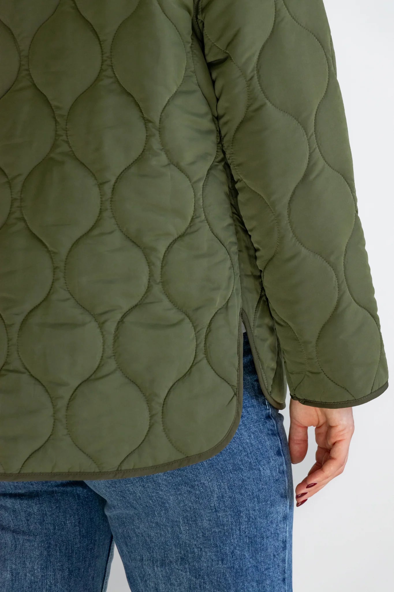 Peak khaki oversized shell jacket