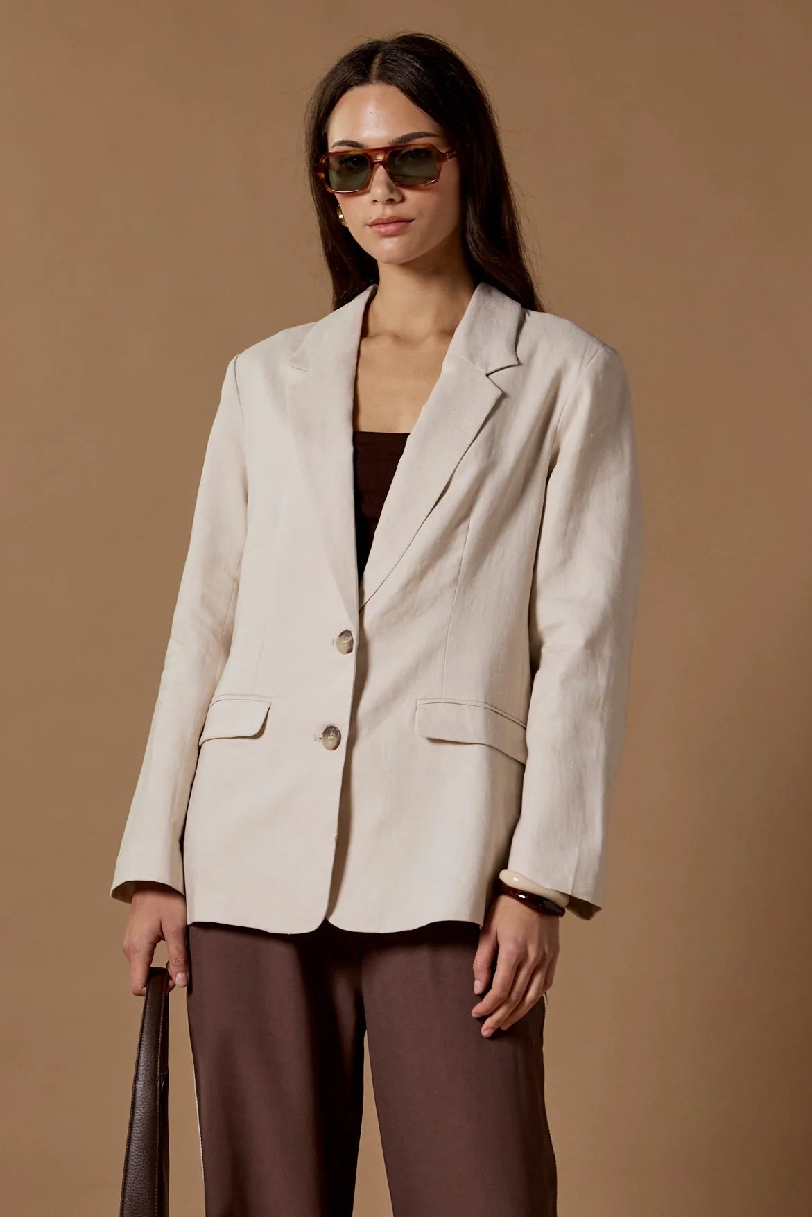 Pillar Cream Linen Blazer
