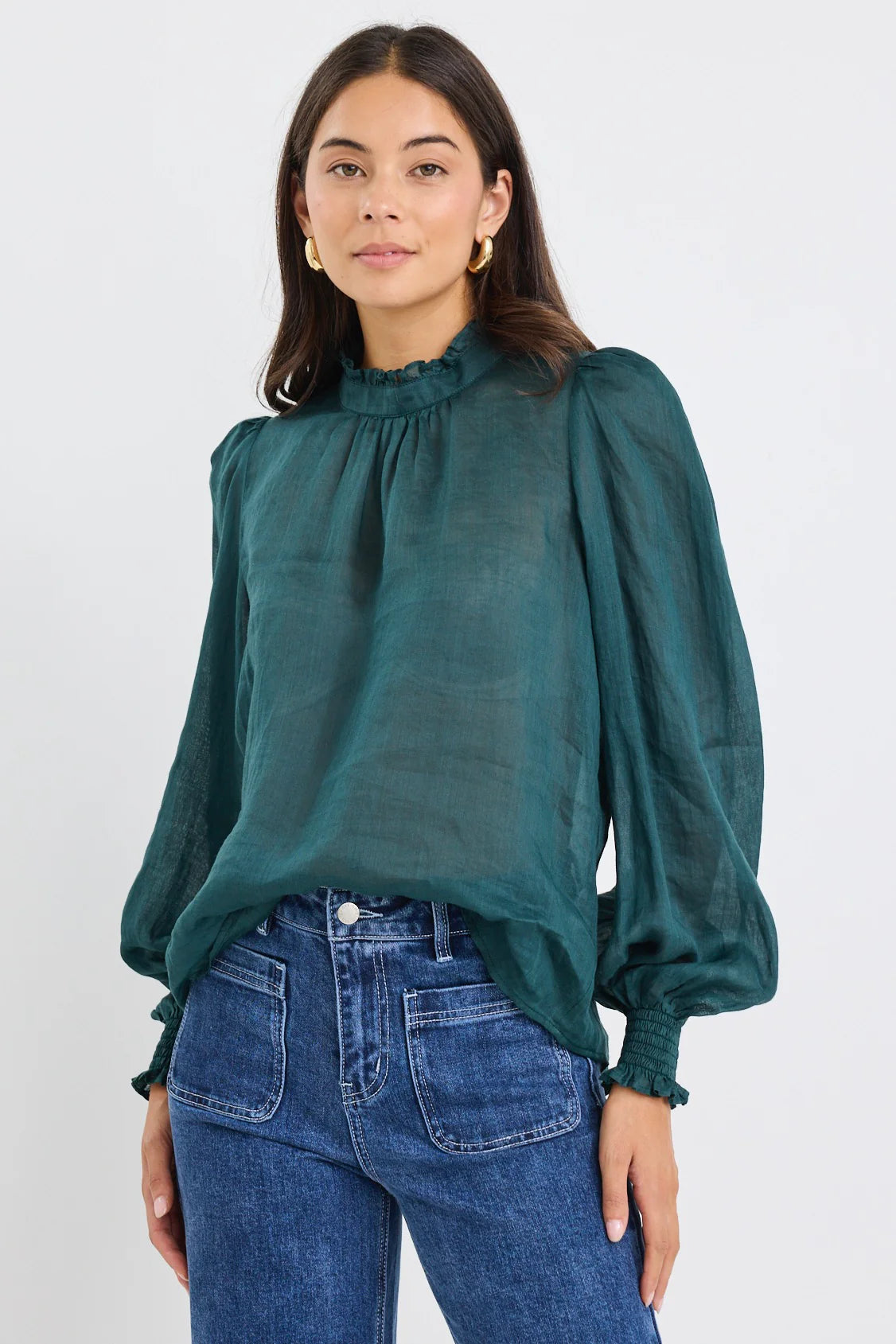 Poet Forest Long Sleeve High Neck Top